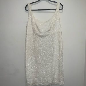 White Sequin Mini Dress